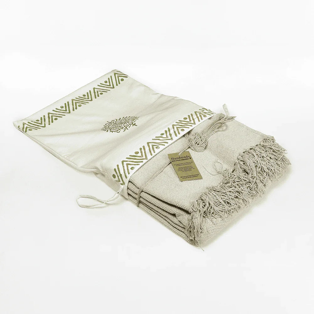 XXL Organic Cotton Handcrafted Rug – Raw Oatmeal - Zenvibes