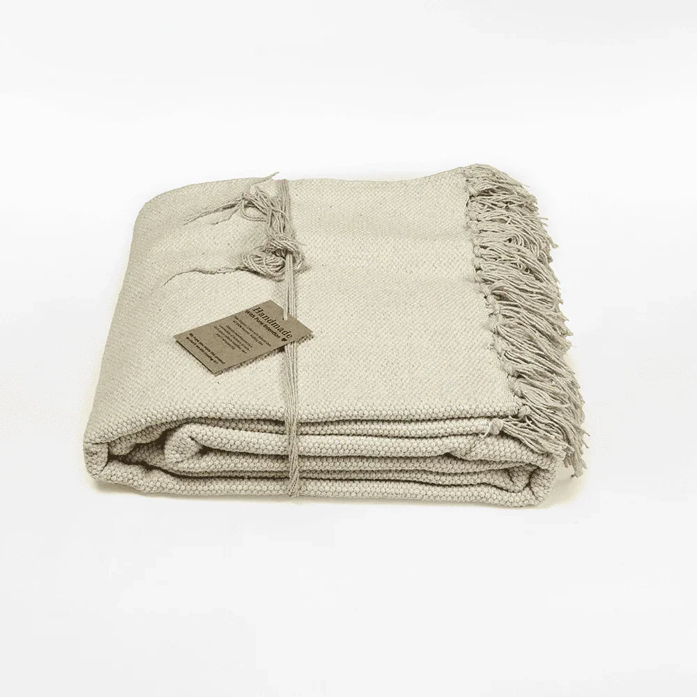 XXL Organic Cotton Handcrafted Rug – Raw Oatmeal - Zenvibes