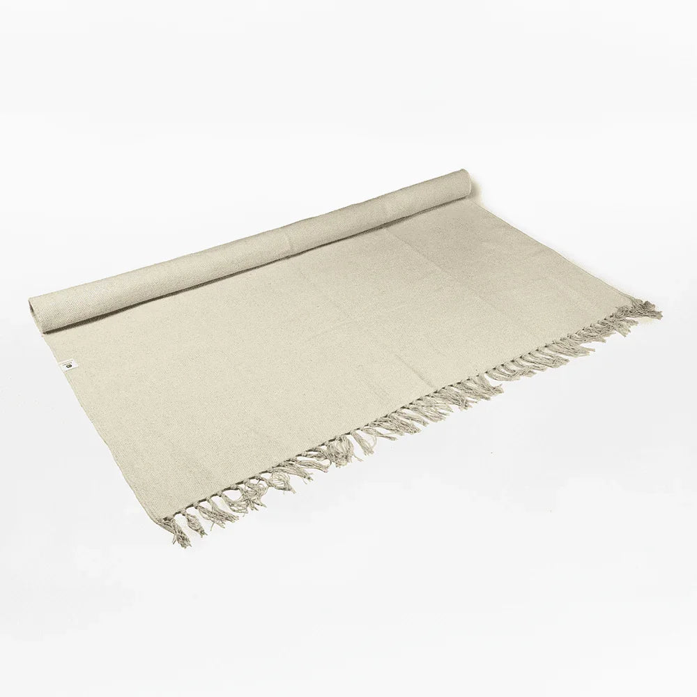 XXL Organic Cotton Handcrafted Rug – Raw Oatmeal - Zenvibes