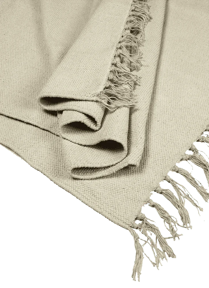 XXL Organic Cotton Handcrafted Rug – Raw Oatmeal - Zenvibes