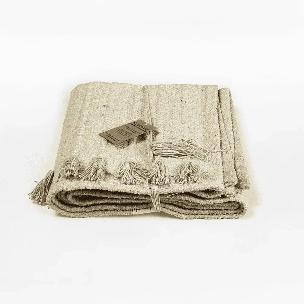 XXL Organic Cotton Handcrafted Rug – Raw Oatmeal - Zenvibes