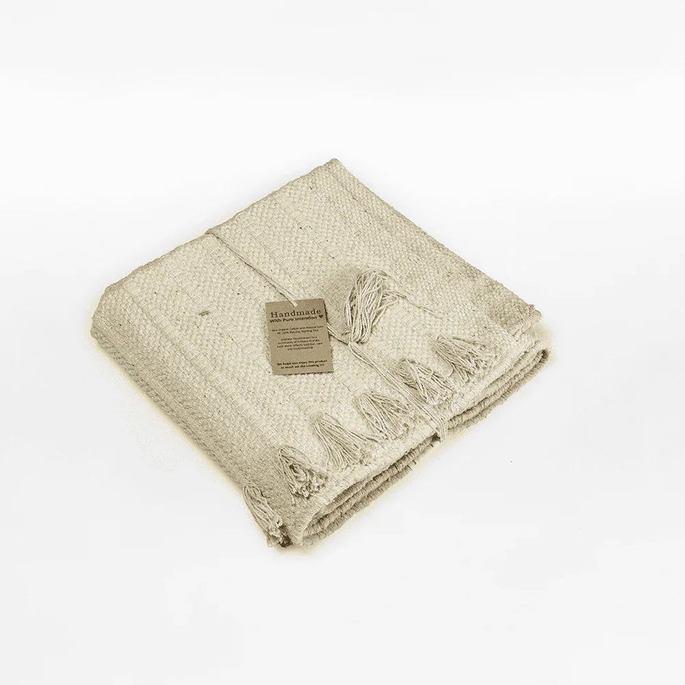 XXL Organic Cotton Handcrafted Rug – Raw Oatmeal - Zenvibes