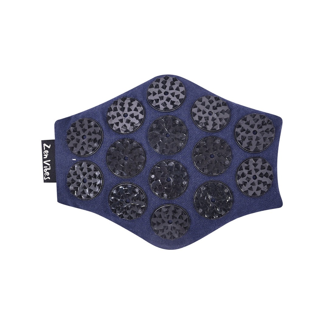 Zenvibes Acu-Touch Spike Pillow – 18x15 cm | Heat-Bonded Spike Heads | Buckwheat Fill – Midnight Blue