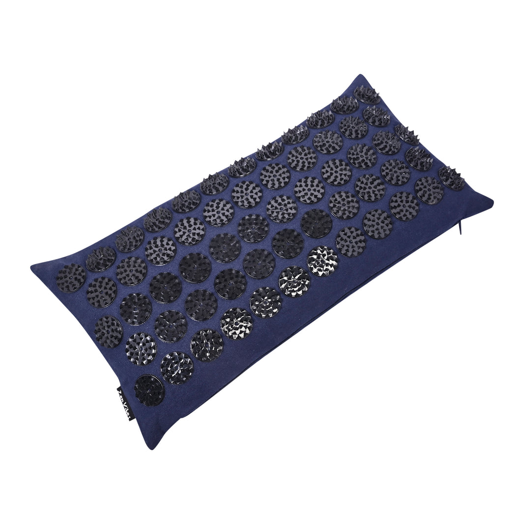 Acupressure Pillow – 44x22 cm|Heat-Bonded Spike Heads | Buckwheat Fill – Midnight Blue