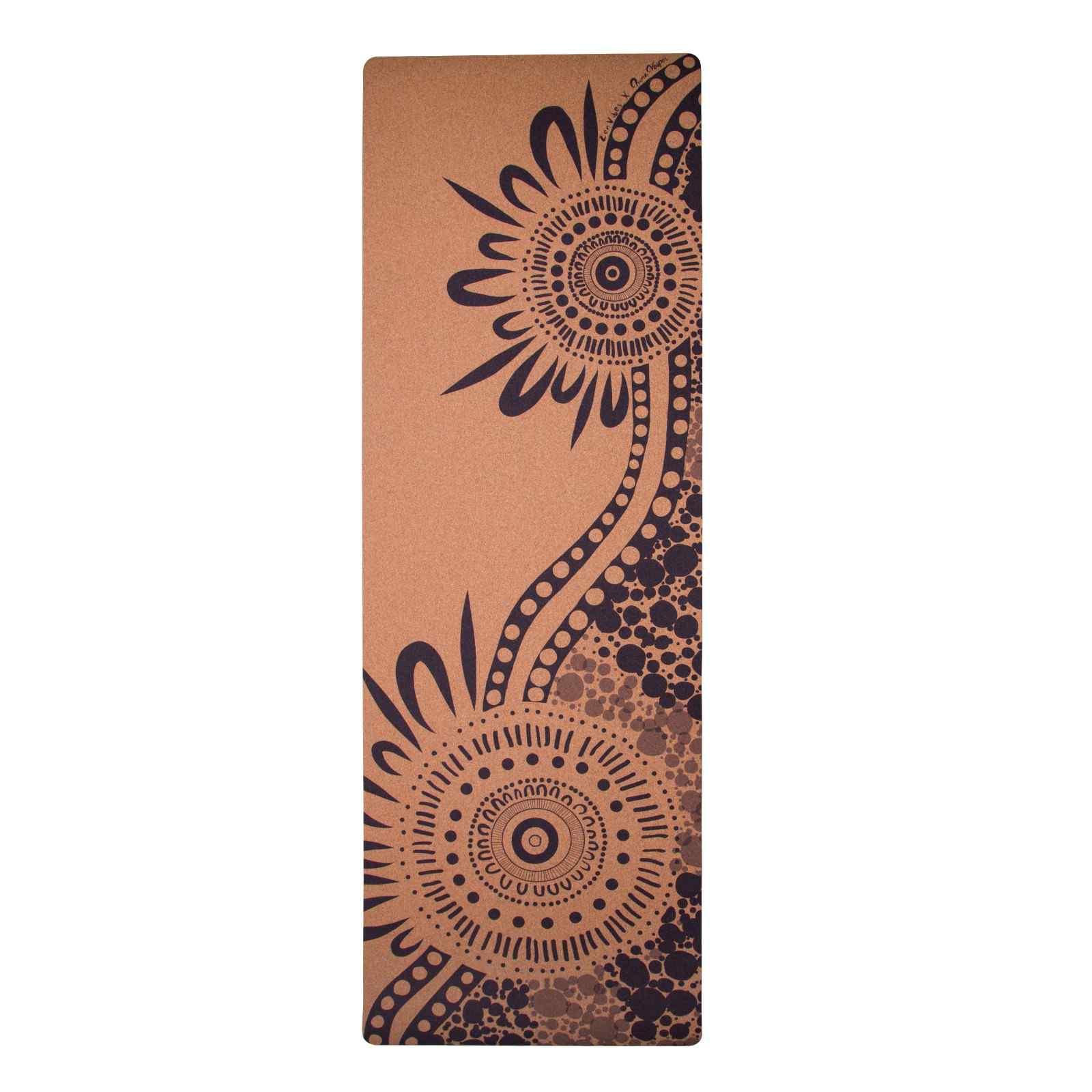 Extra-Thick Cork Yoga Mat 7mm - River Run - Blue - Zenvibes