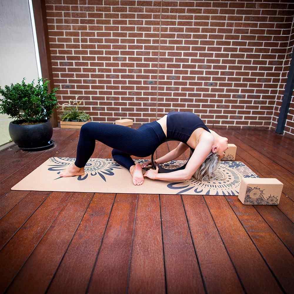 Extra-Thick Cork Yoga Mat 7mm - River Run - Blue - Zenvibes