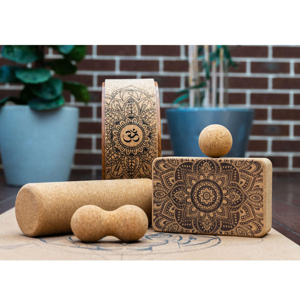 100% Natural Cork Printed Block | Mandala - Black - Zenvibes