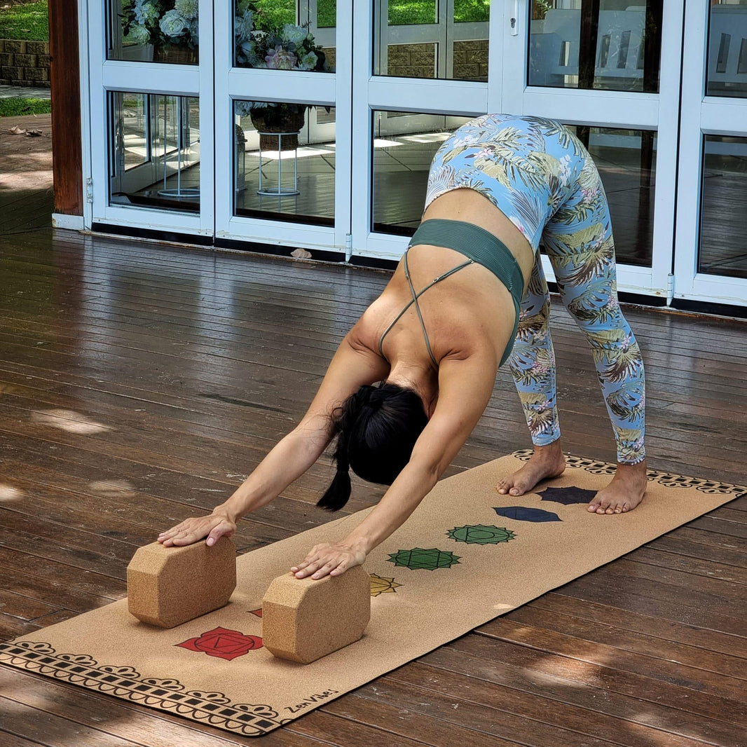 100% Natural Cork Yoga Blocks – Plain Octagon – Pair - Zenvibes