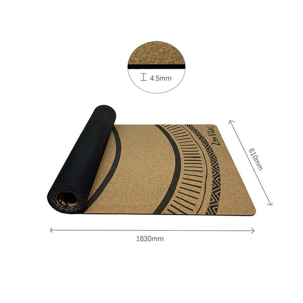 Premium Cork Yoga Mat with Rubber Back | Circles of Light | 4.5 mm - Zenvibes
