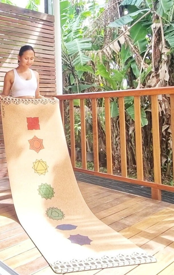 Buy 7Chakra Cork Yoga Mat Australia Zenvibes