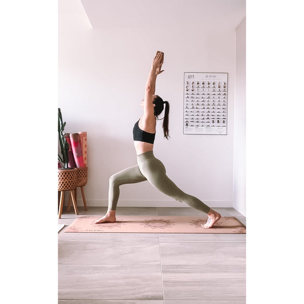 Premium Cork Yoga Mat with Rubber Back | Decorative Floral Mandala - Brick | 4.5 mm - Zenvibes