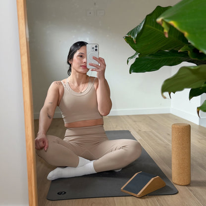 Extra Wide Comfort Cork Yoga Mat 5mm - Slate Grey Cork Top