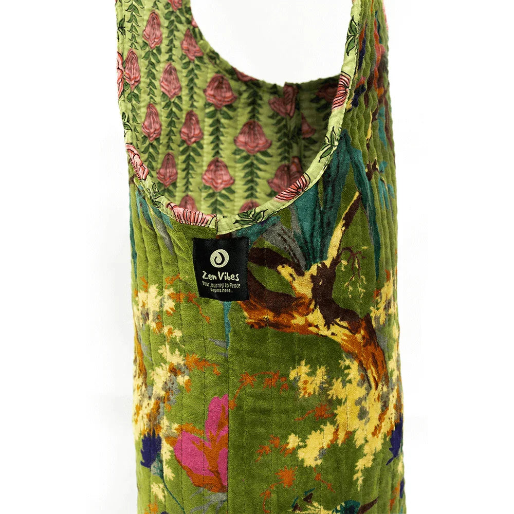 The Velvet Forest Yoga Mat Bag- Moss Green - Zenvibes