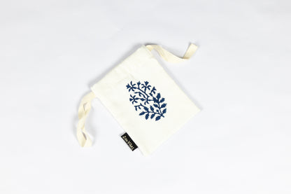Zenvibes Block Print Cotton Handmade Bag – 17cm(L) X 13cm(W)