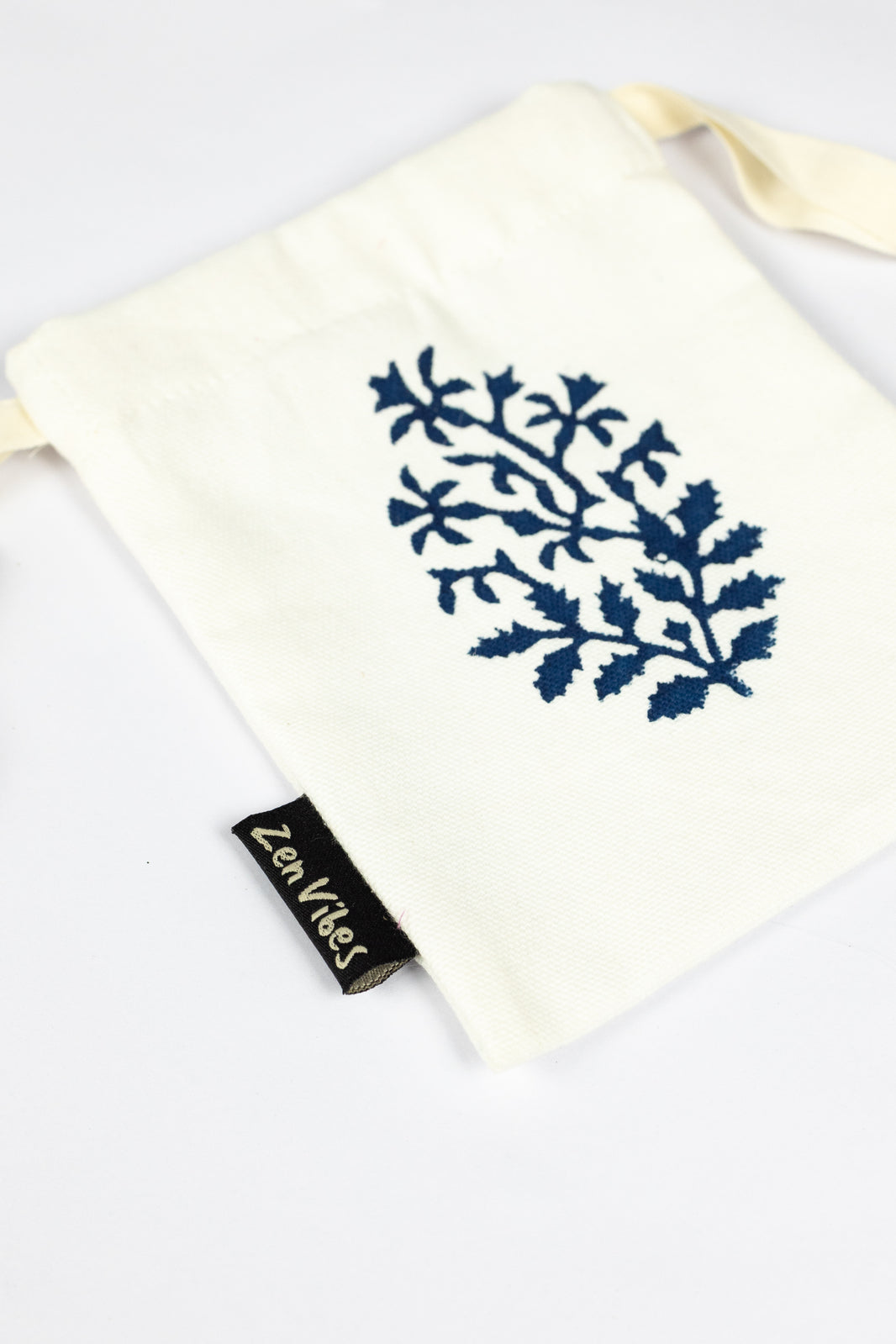Zenvibes Block Print Cotton Handmade Bag – 17cm(L) X 13cm(W)