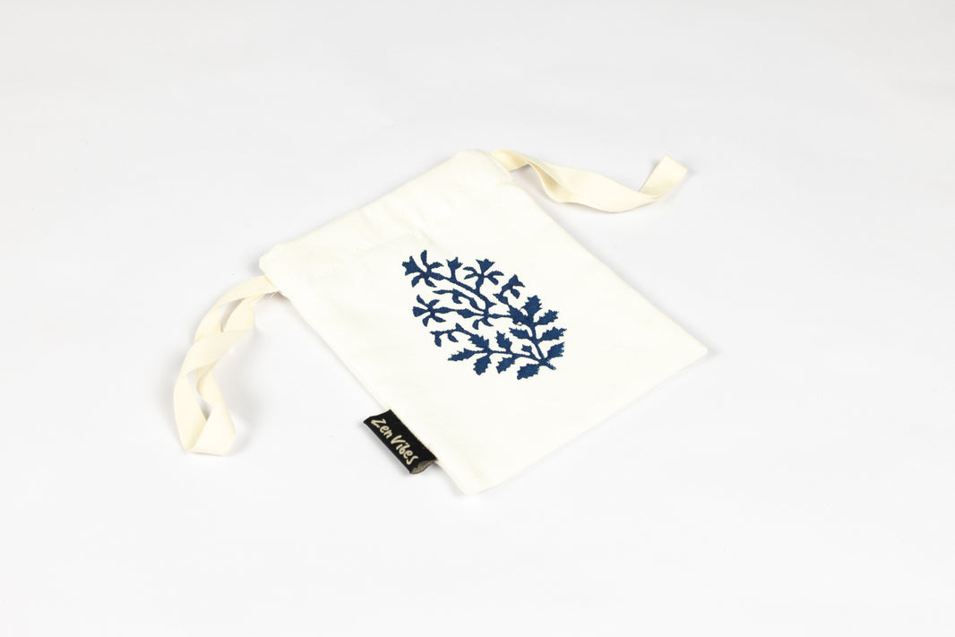 Zenvibes Block Print Cotton Handmade Bag – 17cm(L) X 13cm(W)
