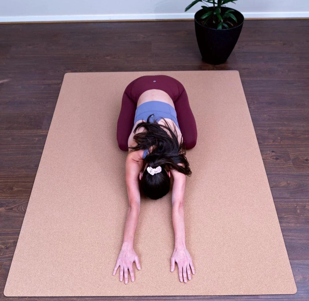 XXLSize Cork Big YogaMat with Rubber Back | Plain | Rectangle 135cm X 180cm |5mm - Zenvibes