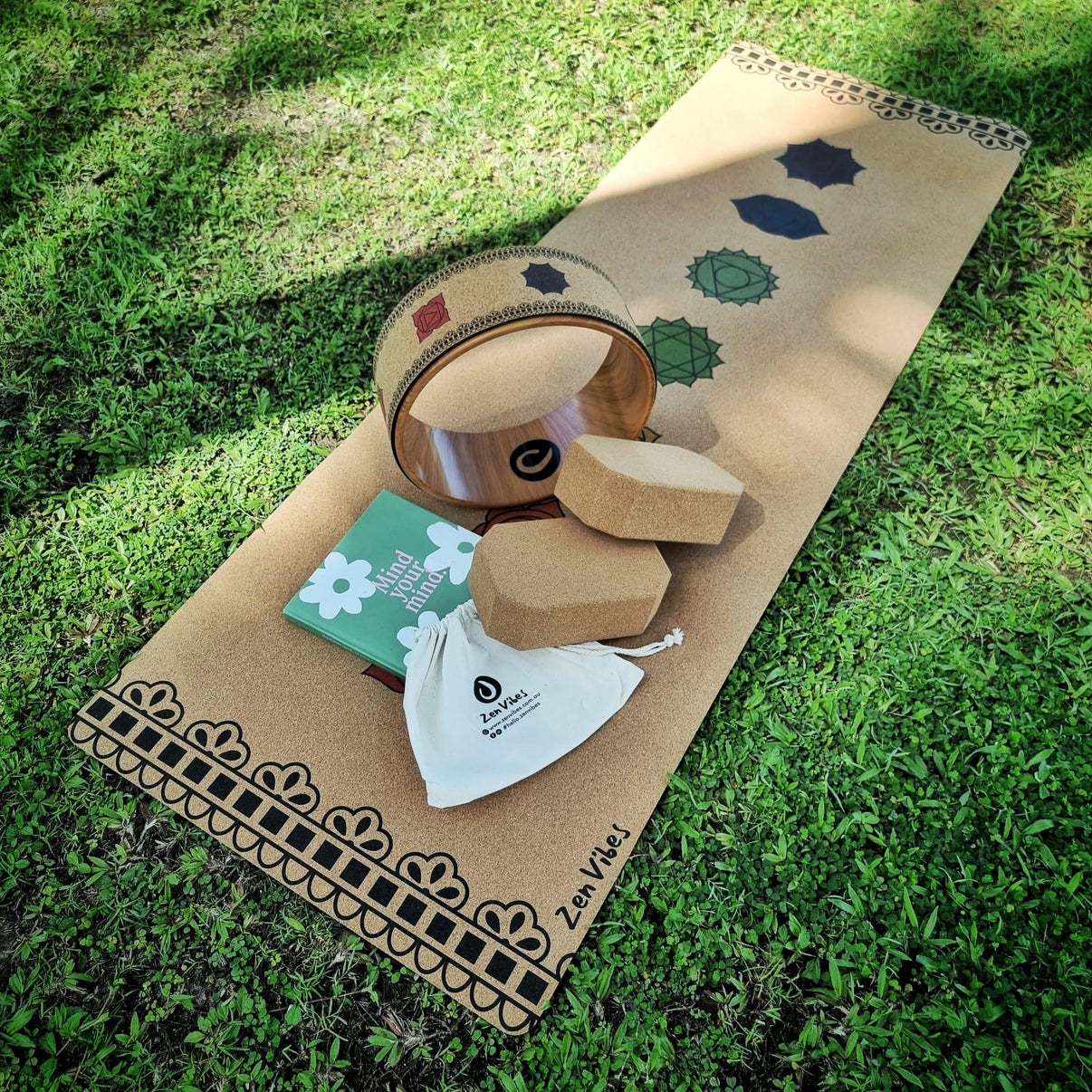 100% Natural Cork Wheel - Colourful 7 Chakra - Zenvibes