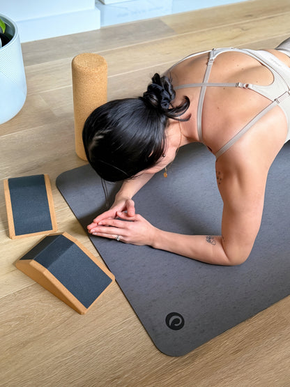 Extra Wide Comfort Cork Yoga Mat 5mm - Slate Grey Cork Top