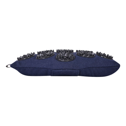 Zenvibes Acu-Touch Spike Pillow – 18x15 cm | Heat-Bonded Spike Heads | Buckwheat Fill – Midnight Blue