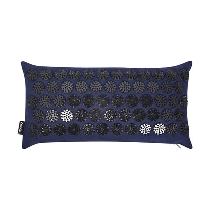 Acupressure Pillow – 44x22 cm|Heat-Bonded Spike Heads | Buckwheat Fill – Midnight Blue