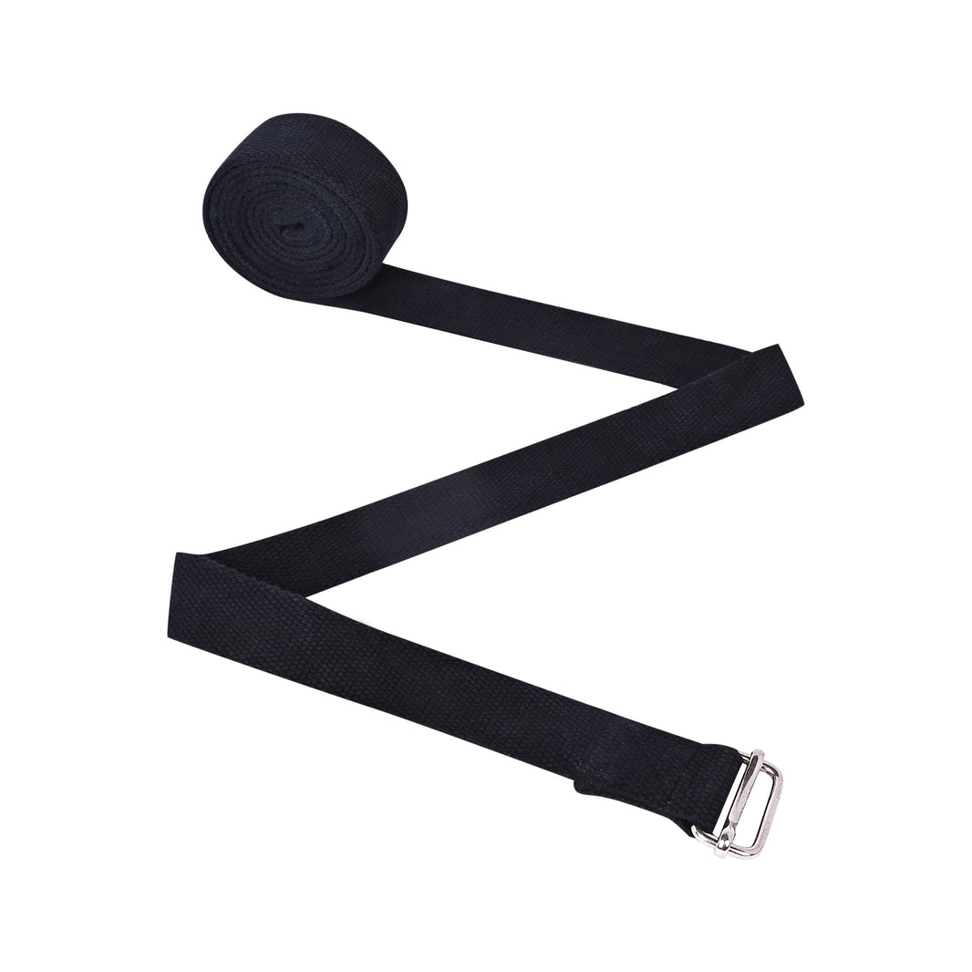 Organic Cotton Yoga Strap – Adjustable with Rectangular Metal Buckle