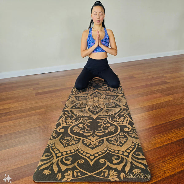 Extra-Thick Cork Yoga Mat | Blossom Harmony Mat |7mm
