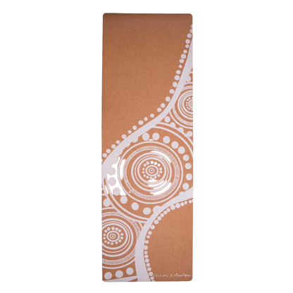 Extra-Thick Cork Yoga Mat 7mm -Flowing River White