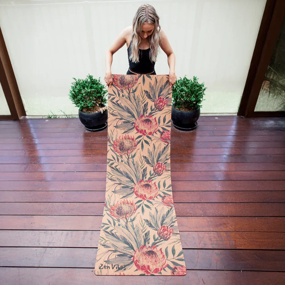 Extra-Thick Cork Yoga Mat 7mm - Proteus Aussie Palm - Zenvibes