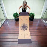 Comfort Cork Yoga Mat 5mm -Flower Of Life Elements - Zenvibes