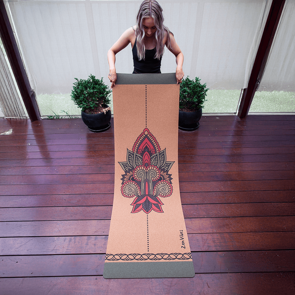 Comfort Cork Yoga Mat 5mm- Ethnic Mandala