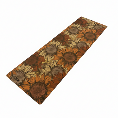 Comfort Cork Yoga Mat 5mm -Handdrawn Sunflower