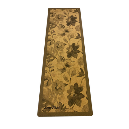 Comfort Cork Yoga Mat 5mm - Monochrome Botanicals