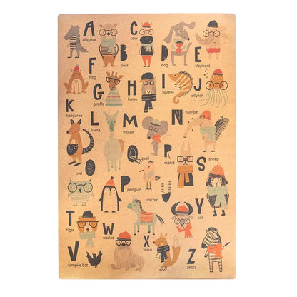 XXL Extra Large Cork Kids Play Mat - ABC Zoo 135cm X 180cm