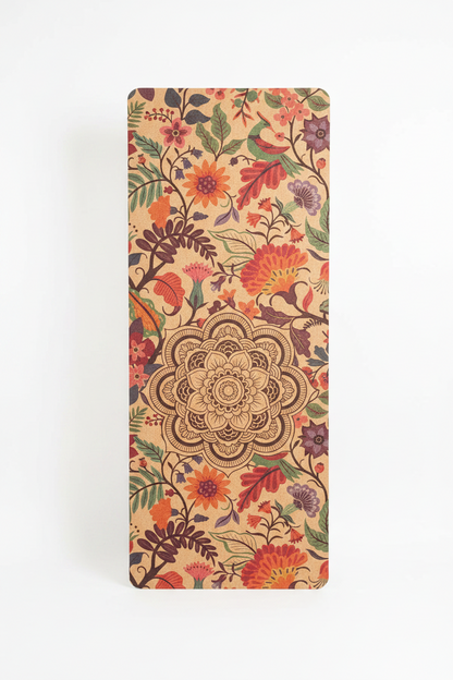 Extra Wide & Large Comfort Cork Yoga Mat 5mm - Ornamental Mandala