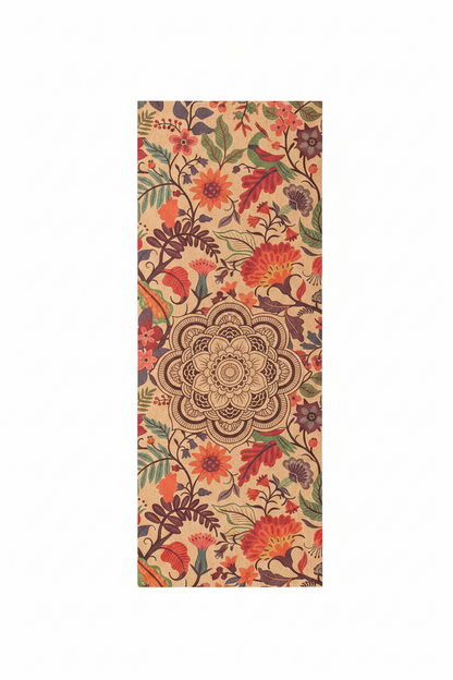 Comfort Cork Yoga Mat 5mm - Ornamental Mandala
