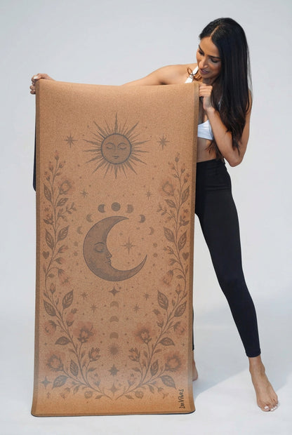 Extra Wide & Large Comfort Cork Yoga Mat 5mm - Cosmic Synergy Mat