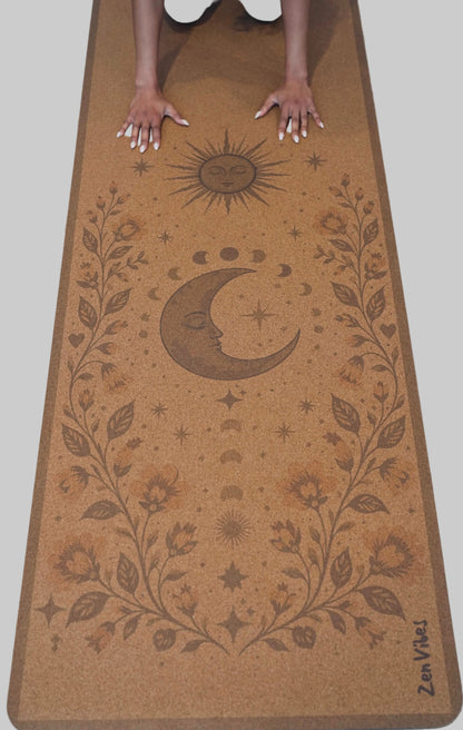 Extra Wide & Large Comfort Cork Yoga Mat 5mm - Cosmic Synergy Mat