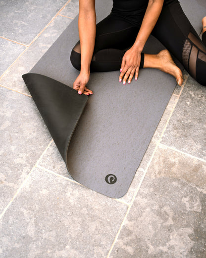Move & Flow Bundle – Extra Wide Cork Yoga Mat Slate Grey