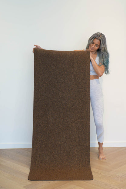 Extra Wide & Large Comfort Cork Yoga Mat 5mm - Cocoa Brown -200cm x 68cm