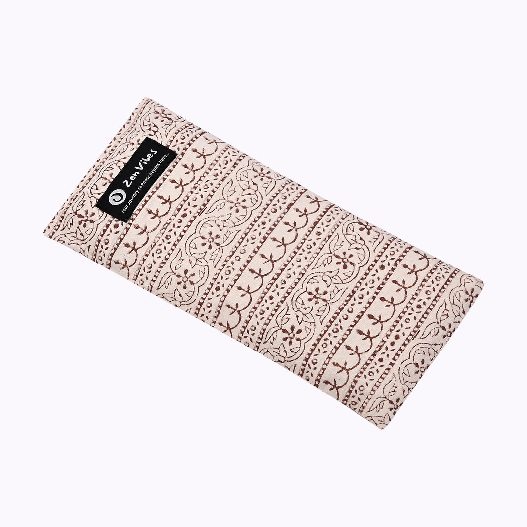 Cotton Eye Pillow - Rustic Elegance ,Hand Crafted & ArtisanMade - Lavender & Flaxseed Filling