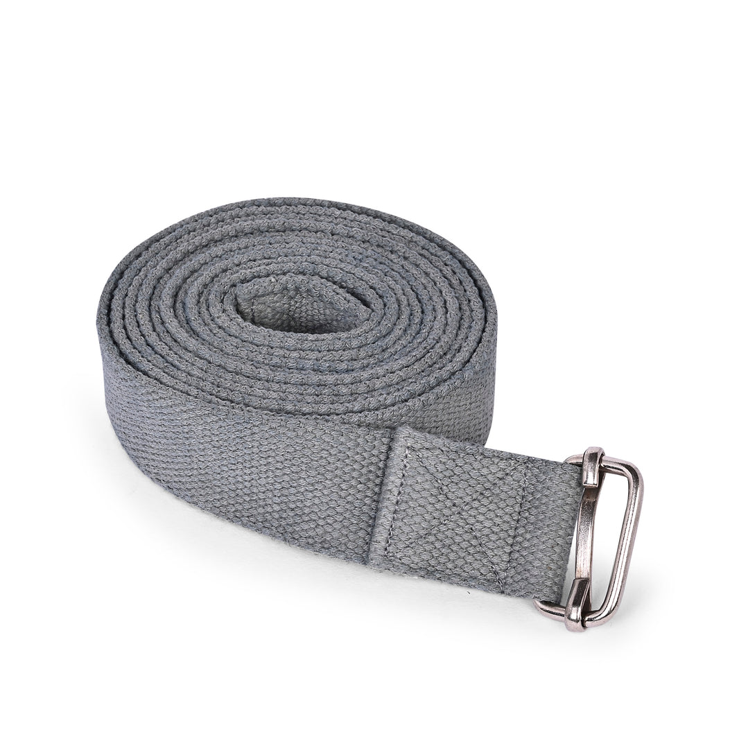 Organic Cotton Yoga Strap – Adjustable with Rectangular Metal Buckle