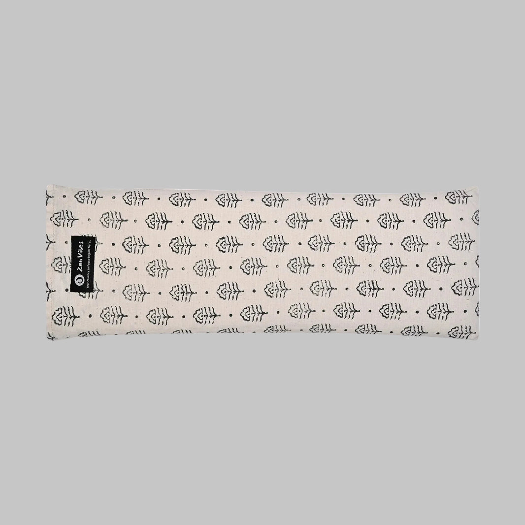 Cotton Heat Pillow – Floral Grace Block Print, Handcrafted & Artisan-Made – Lavender & Flaxseed Filling