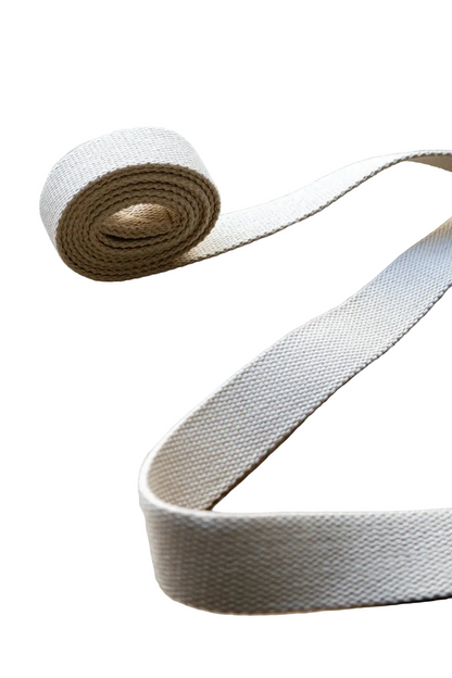 Organic Cotton Yoga Strap – Adjustable with Rectangular Metal Buckle
