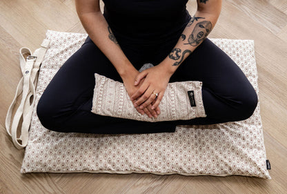 Organic Meditation Cushion – Terracotta Bloom , HandCrafted ArtisanMade