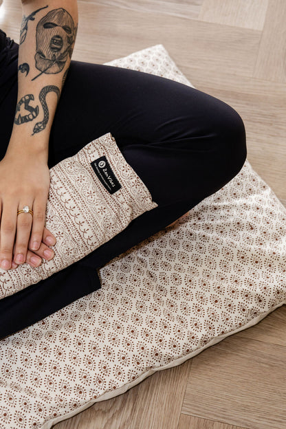 Organic Meditation Cushion – Terracotta Bloom , HandCrafted ArtisanMade