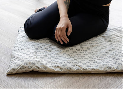 Organic Meditation Cushion -Floral Grace,Hand Crafted & ArtisanMade