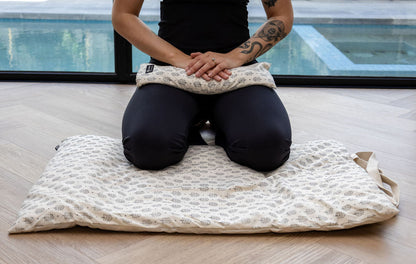Organic Meditation Cushion -Floral Grace,Hand Crafted & ArtisanMade