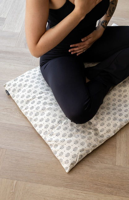 Organic Meditation Cushion -Floral Grace,Hand Crafted & ArtisanMade