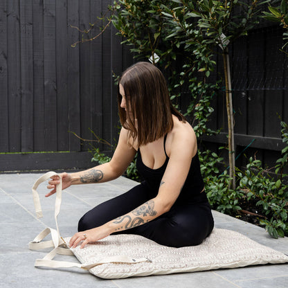 Organic Meditation Cushion – Rustic Elegance ,Hand Crafted & ArtisanMade